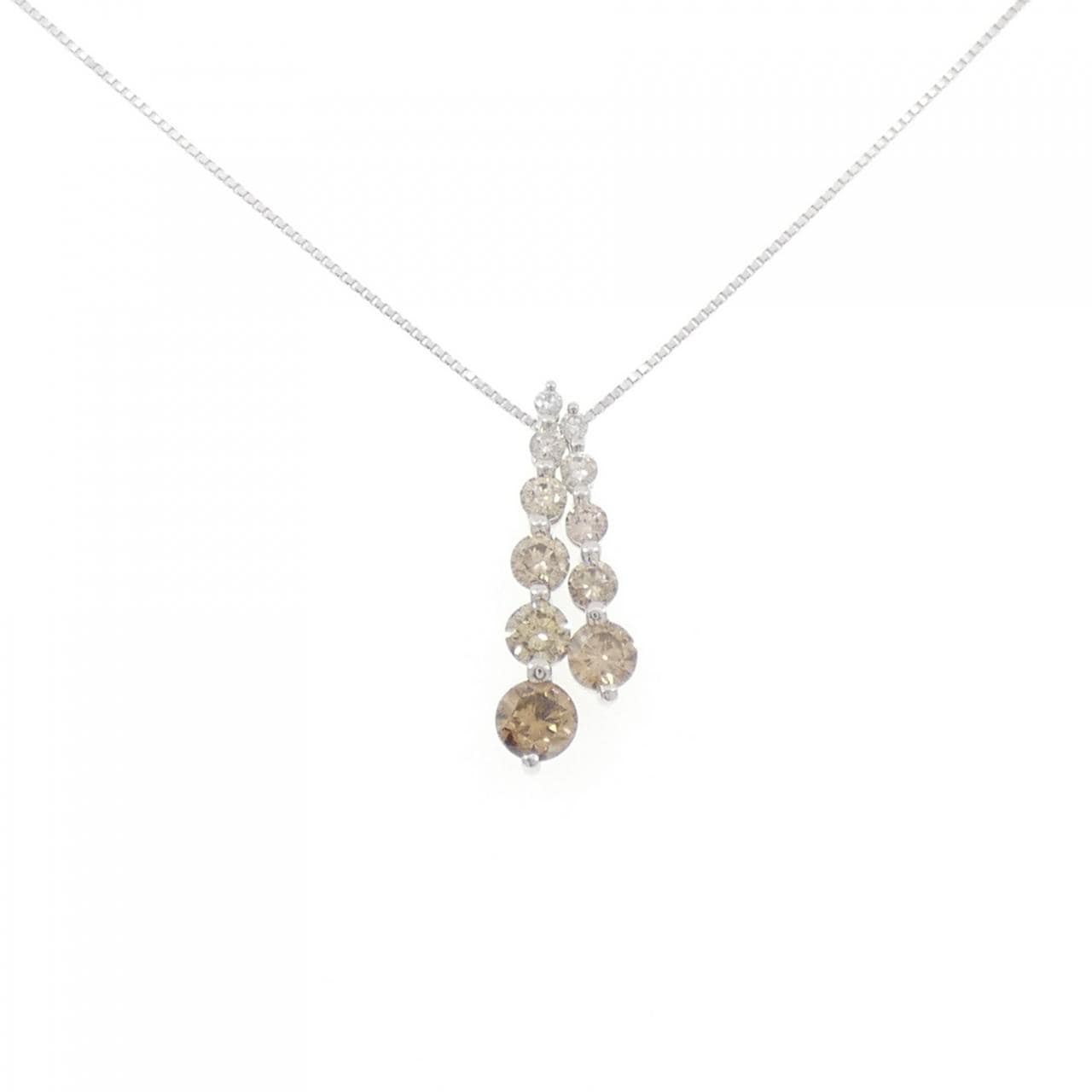 K18WG ダイヤモンド ネックレス 0.38CT