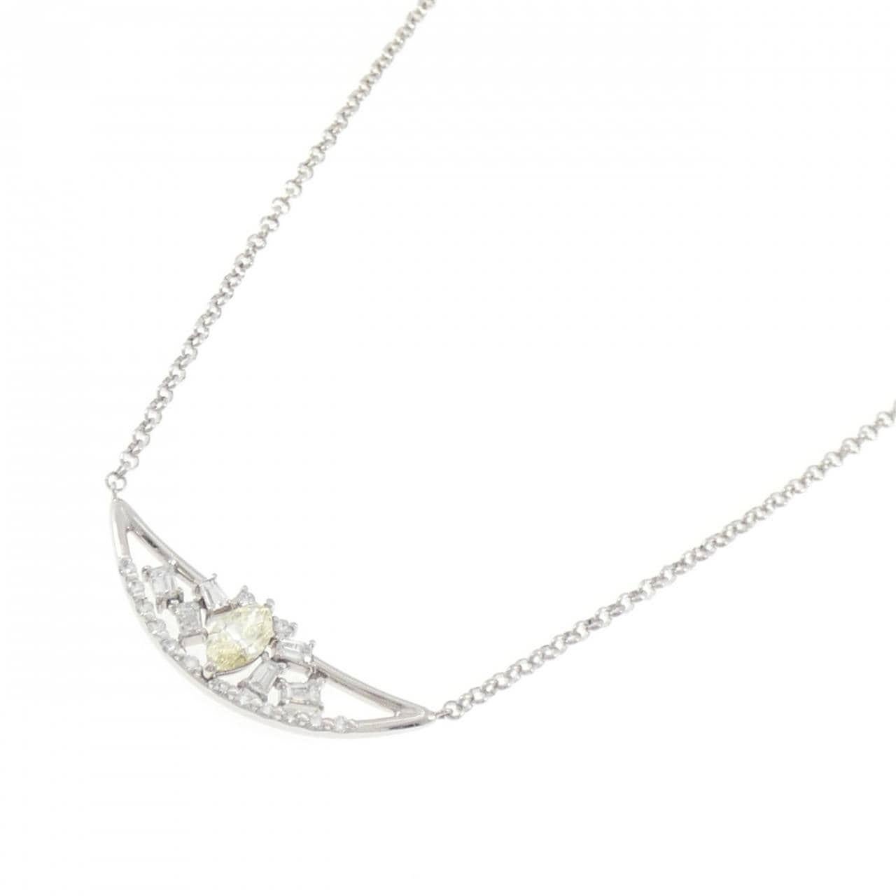 PT900/PT850 ダイヤモンド ネックレス 1.022CT LY SI2 マーキスカット