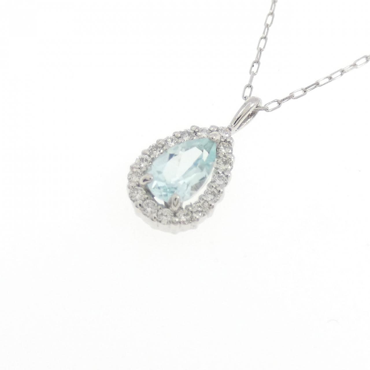 PT900 アクアマリン ネックレス 0.15CT
