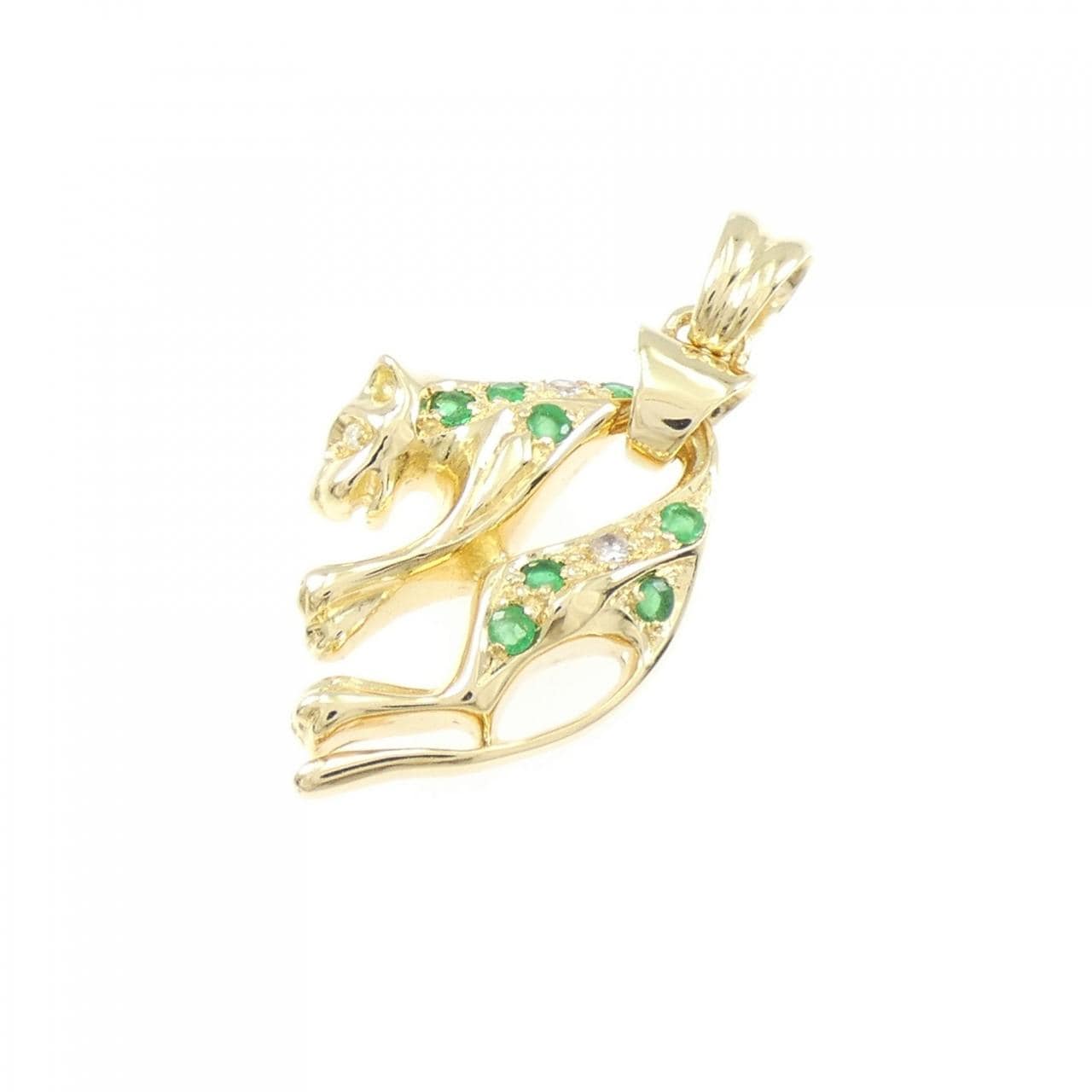 18KYG エメラルド ペンダント 0.20CT