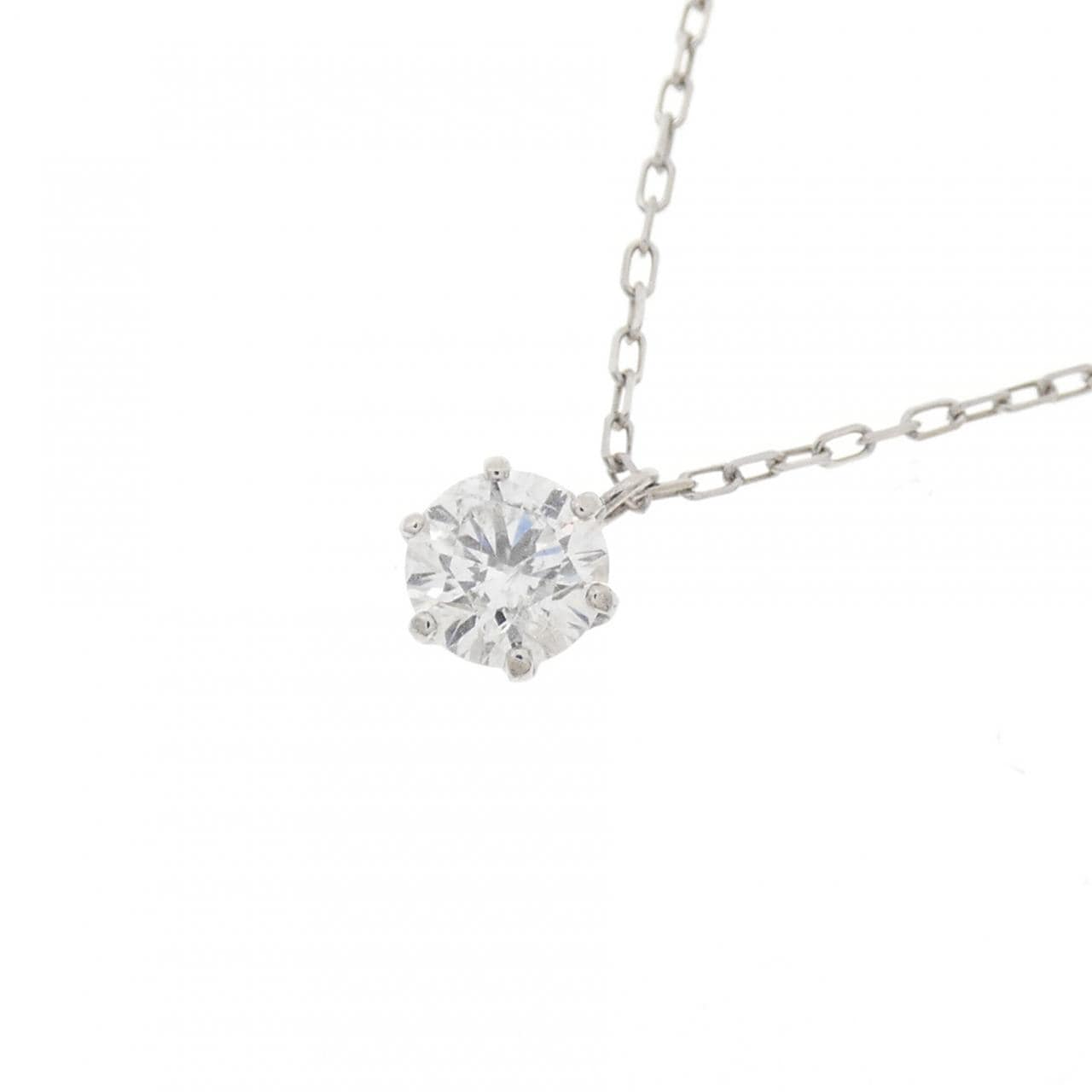 K10WG ソリティア ダイヤモンド ネックレス 0.30CT