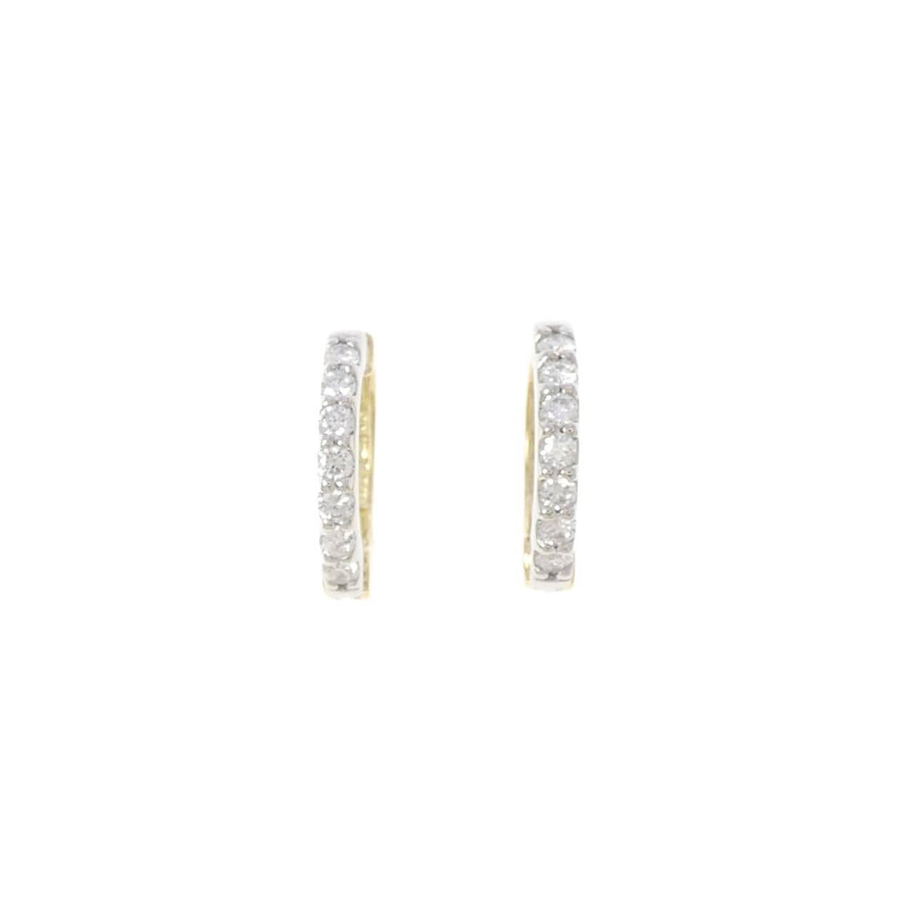 K18YG/PT900 ダイヤモンド イヤリング 0.18CT