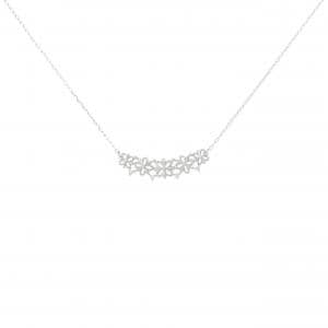 K18WG フラワー ダイヤモンド ネックレス 0.02CT