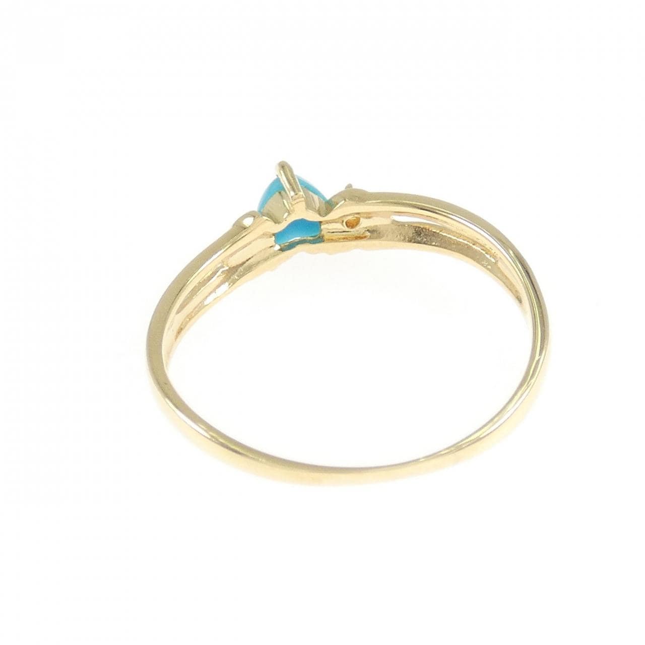 K18YG ハート ターコイズ リング