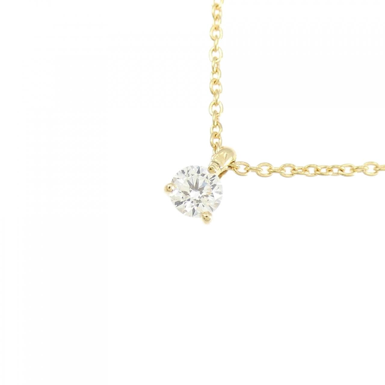 K18YG Solitaire Diamond Necklace 0.10CT