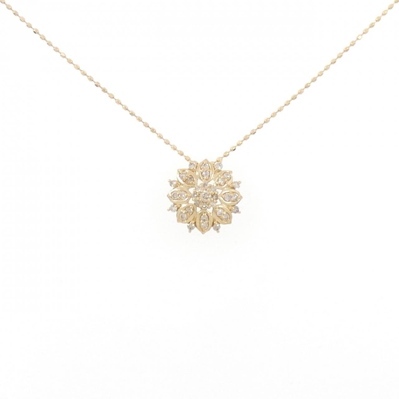 K18YG flower Diamond necklace 0.20CT