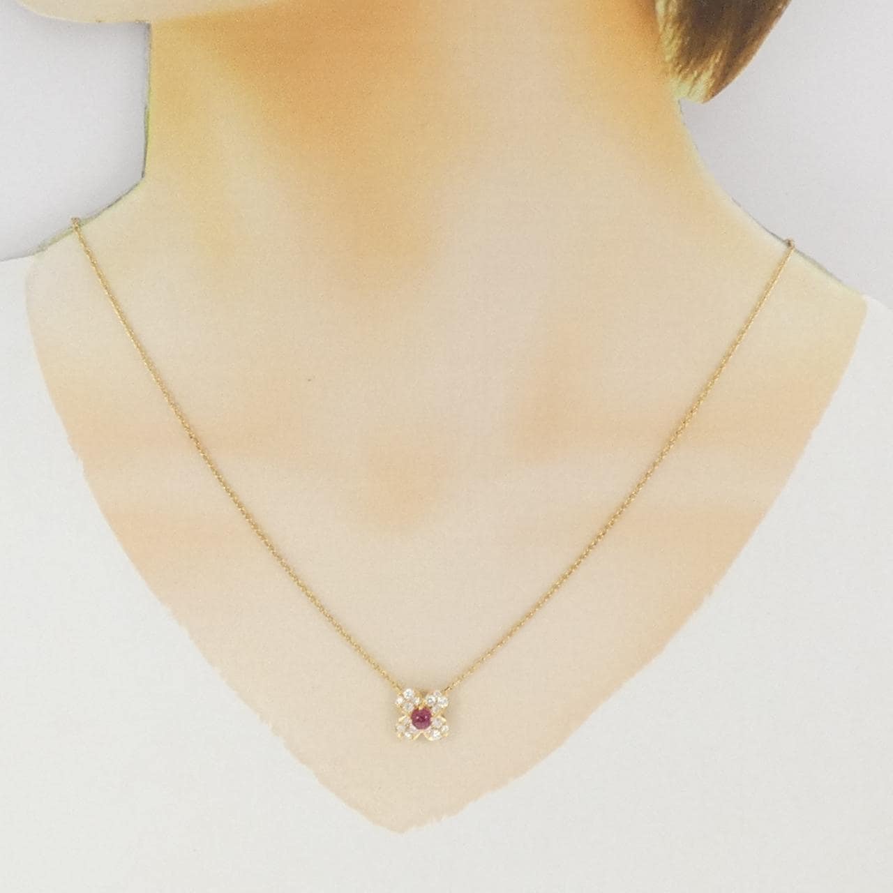 【ヴィンテージ】ヴァンクリーフ&アーペル トレフル スモール ネックレス 0.56CT