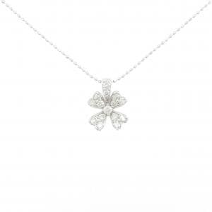 K18WG フラワー ダイヤモンド ネックレス 0.40CT