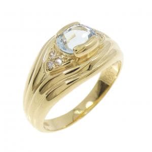 K18YG アクアマリン リング 0.61CT