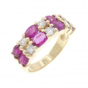 K18YG ルビー リング 2.23CT