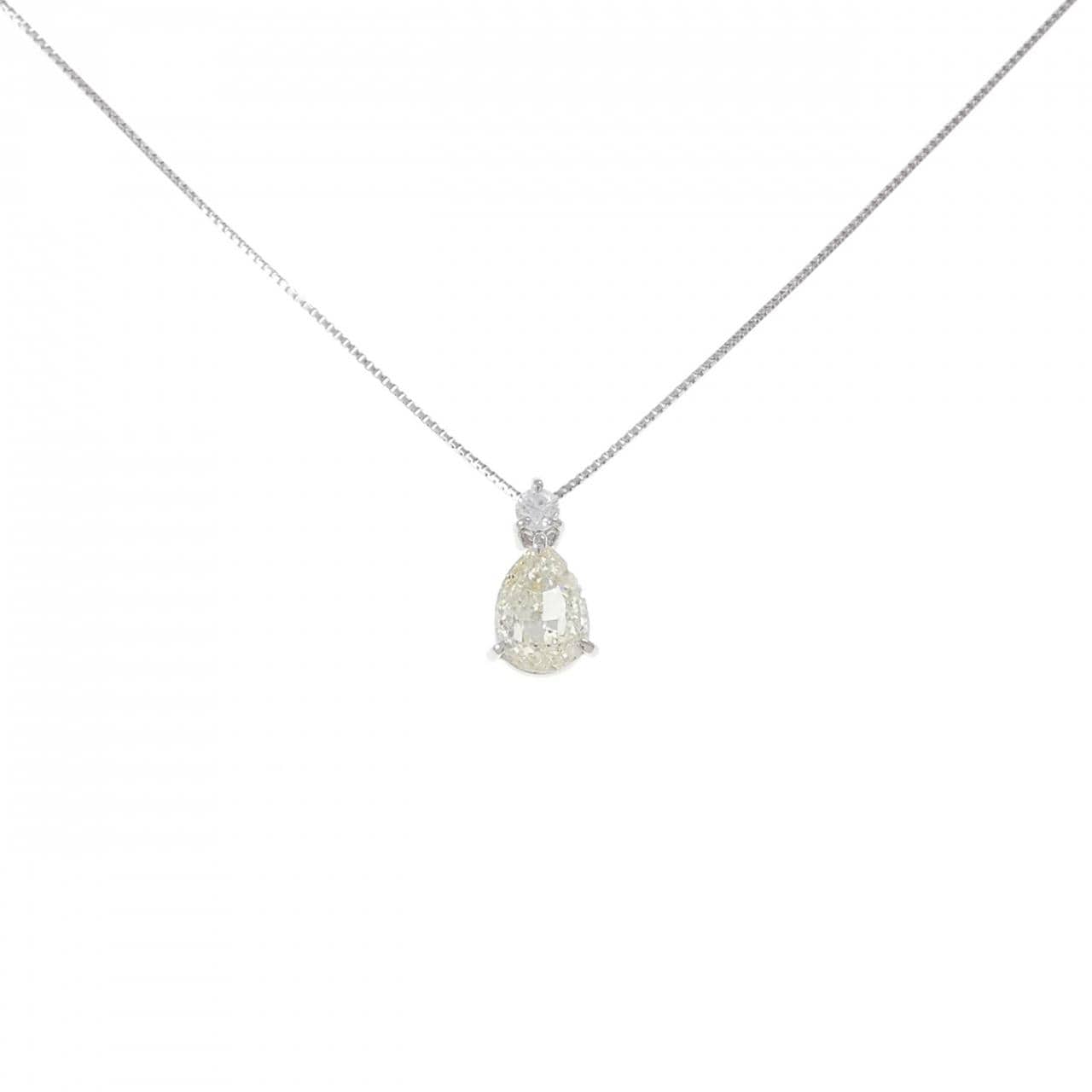 PT900/PT850 ダイヤモンド ネックレス 1.003CT L SI2 ファンシーカット