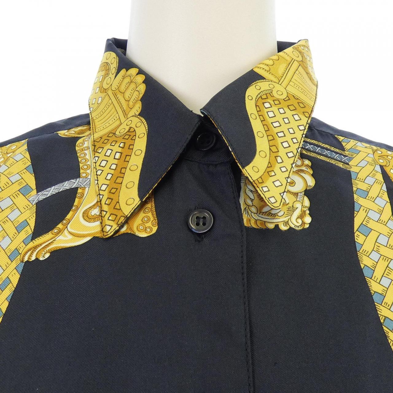 【ヴィンテージ】エルメス HERMES TOURNEZ MANEGE ツイルレーヌ. シャツ