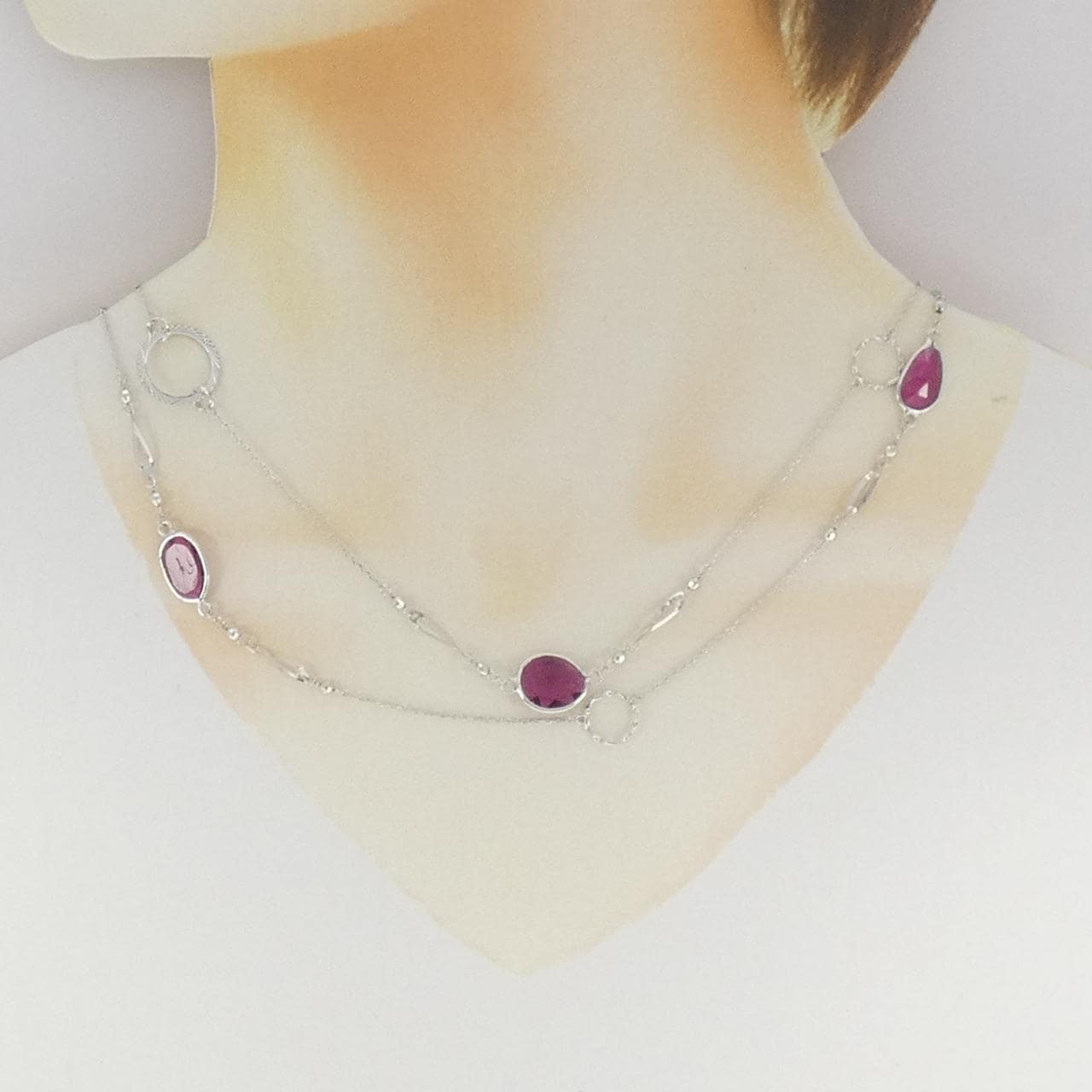 K18WG トルマリン ネックレス 7.50CT