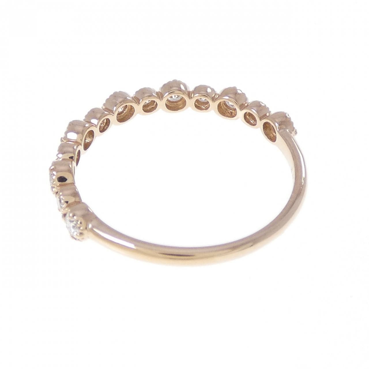 K18PG ハーフエタニティ ダイヤモンド リング 0.32CT