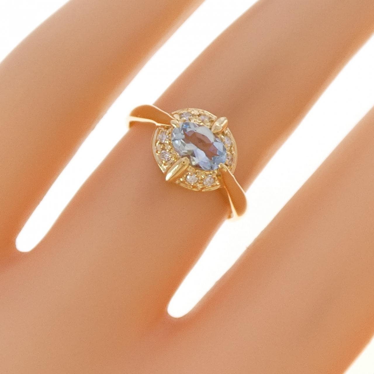 K18YG アクアマリン リング
