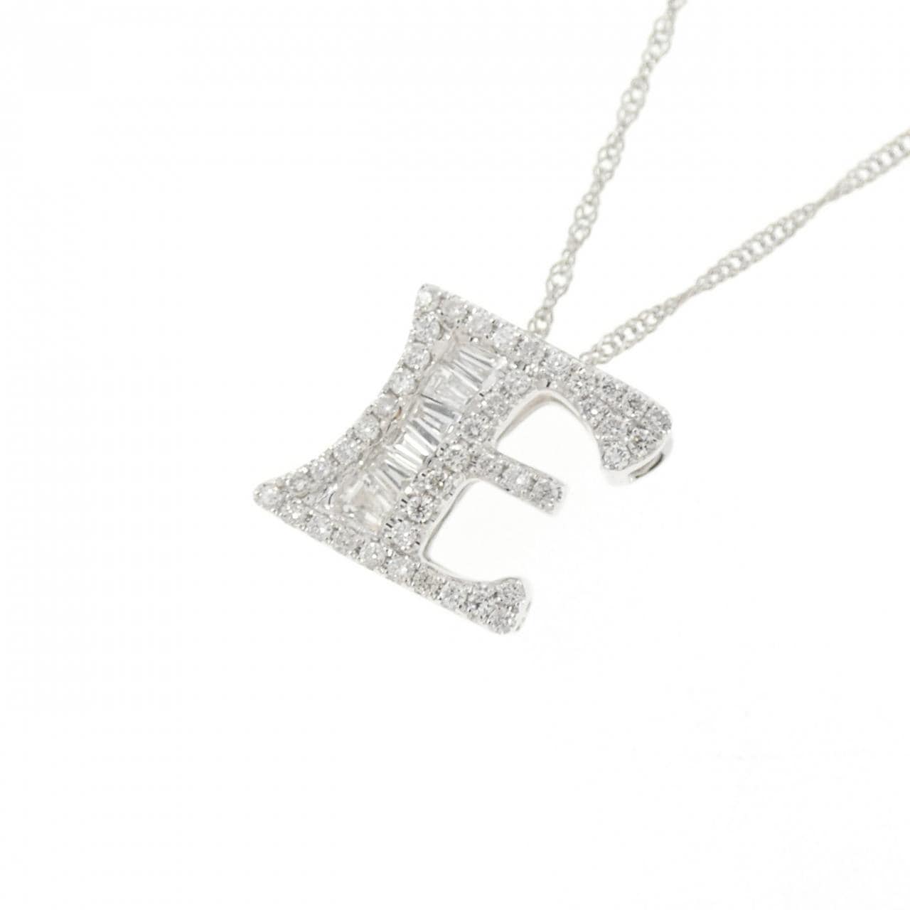 K18WG/PT850 ダイヤモンド ネックレス 0.30CT
