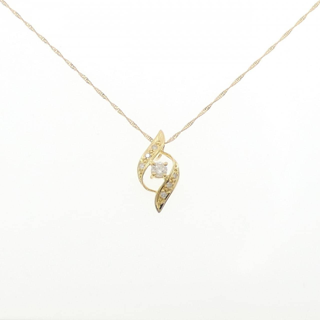 K18YG/750YG ダイヤモンド ネックレス 0.20CT