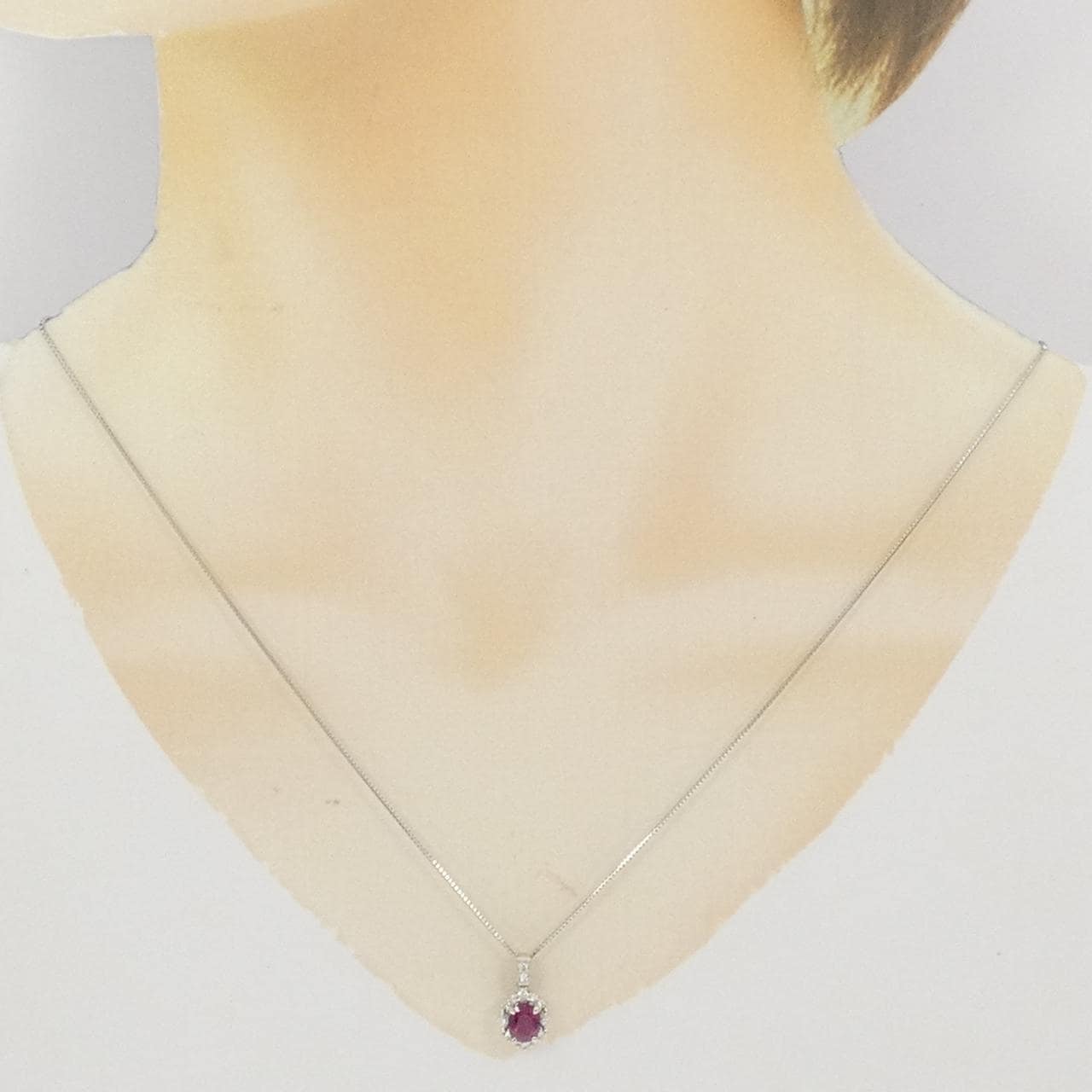 PT900/PT850 ルビー ネックレス 1.057CT