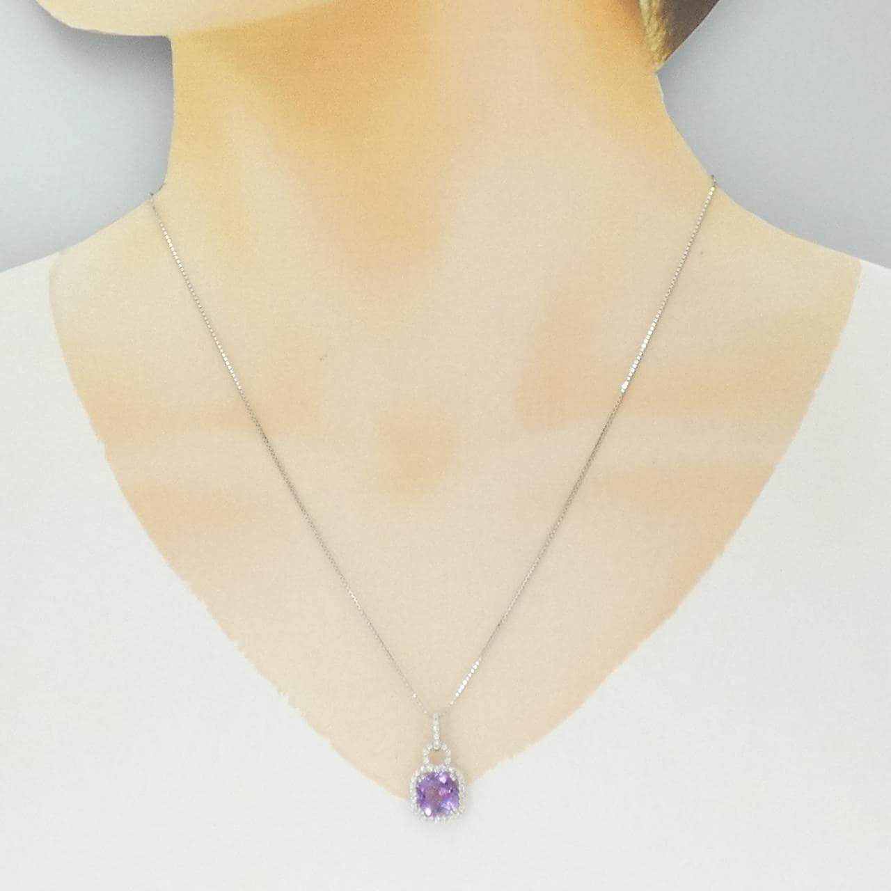 K18WG アメジスト ネックレス 2.05CT