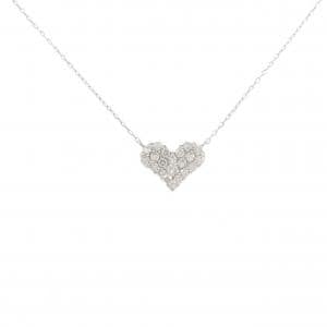 K18WG パヴェ ハート ダイヤモンド ネックレス 0.20CT