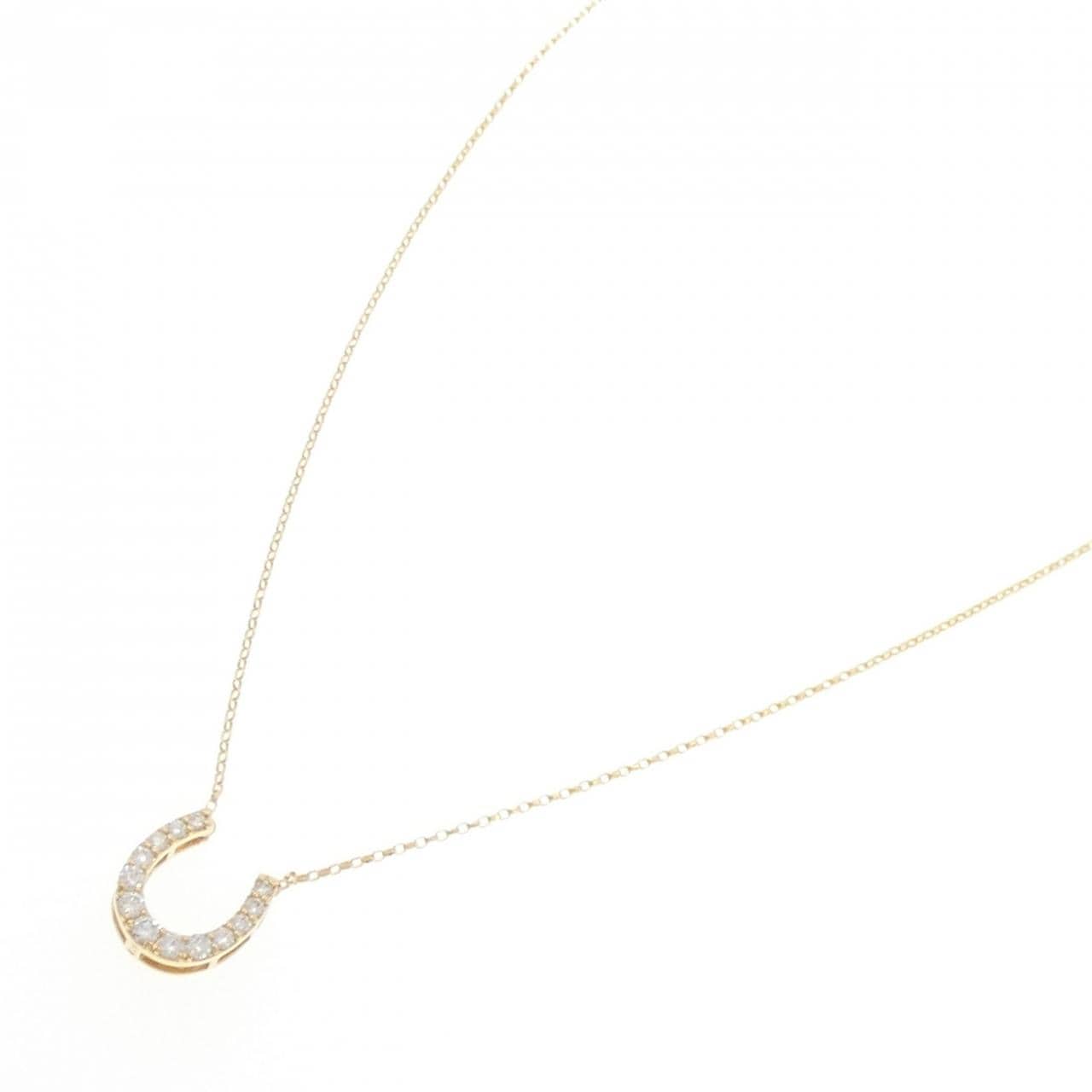 K18YG ホースシュー ダイヤモンド ネックレス 0.20CT