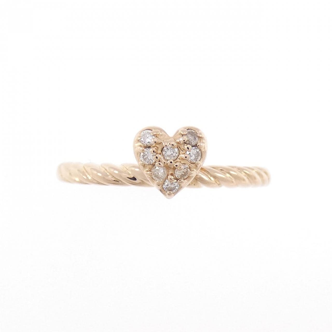 K18PG ハート ダイヤモンド リング 0.08CT