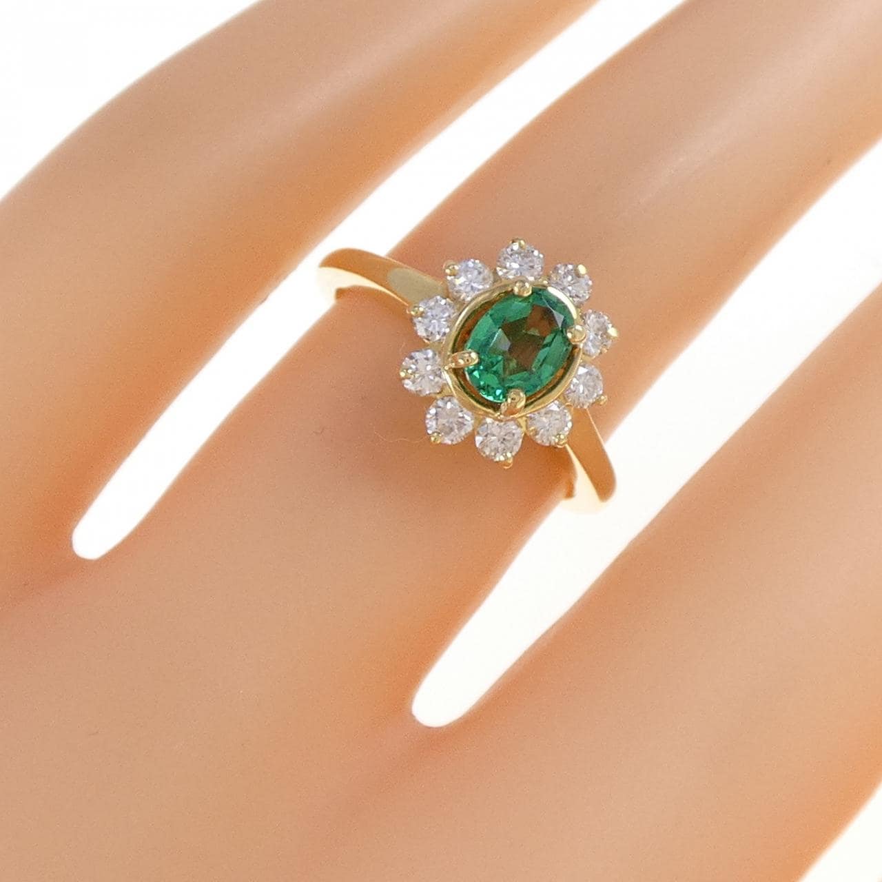 750YG エメラルド リング 0.42CT