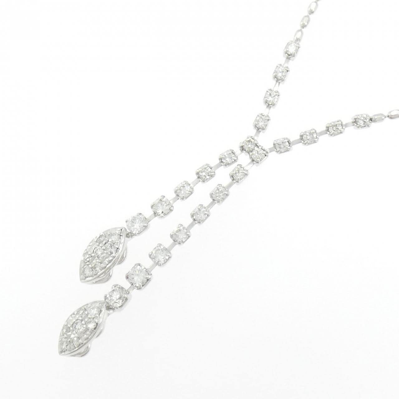 K18WG ダイヤモンド ネックレス 0.75CT