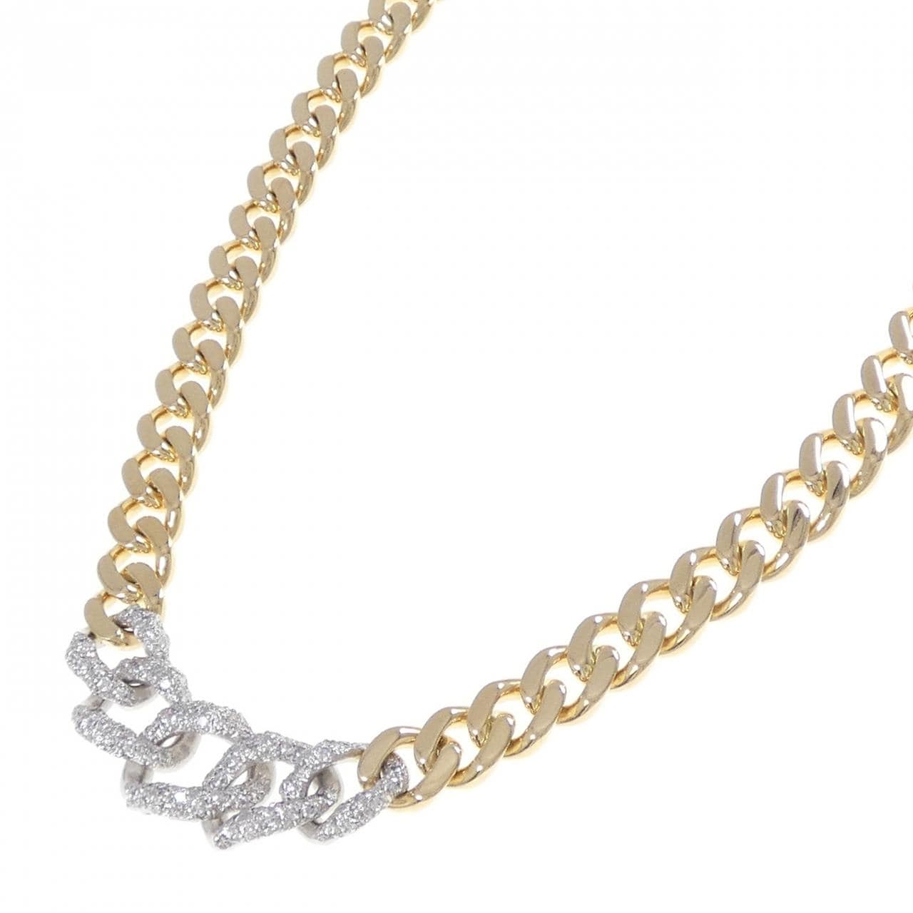 K18YG/K14WG ダイヤモンド ネックレス 1.30CT