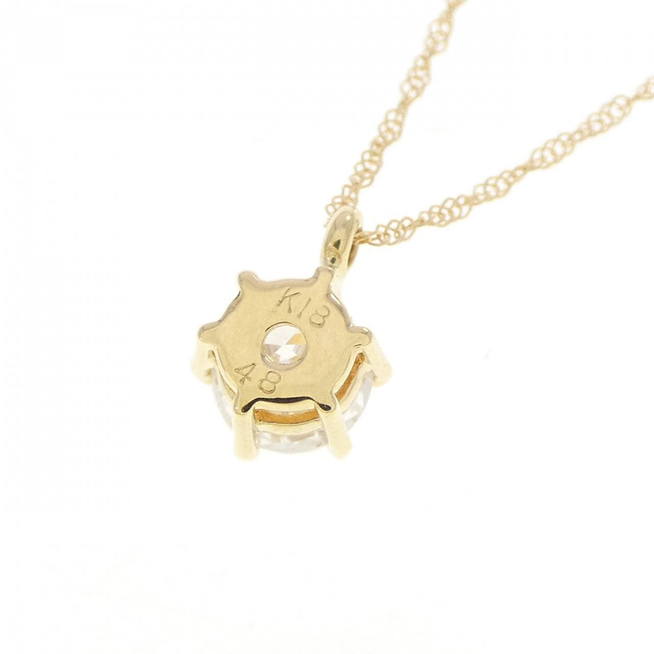 K18YG ソリティア ダイヤモンド ネックレス 0.48CT
