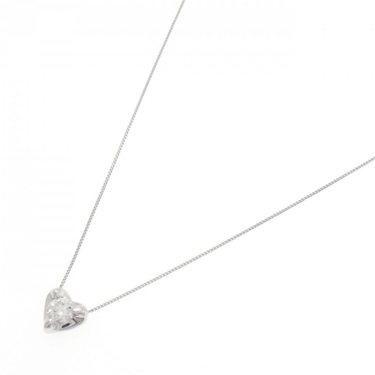 PT900/PT850 ハート ダイヤモンド ネックレス 0.300CT