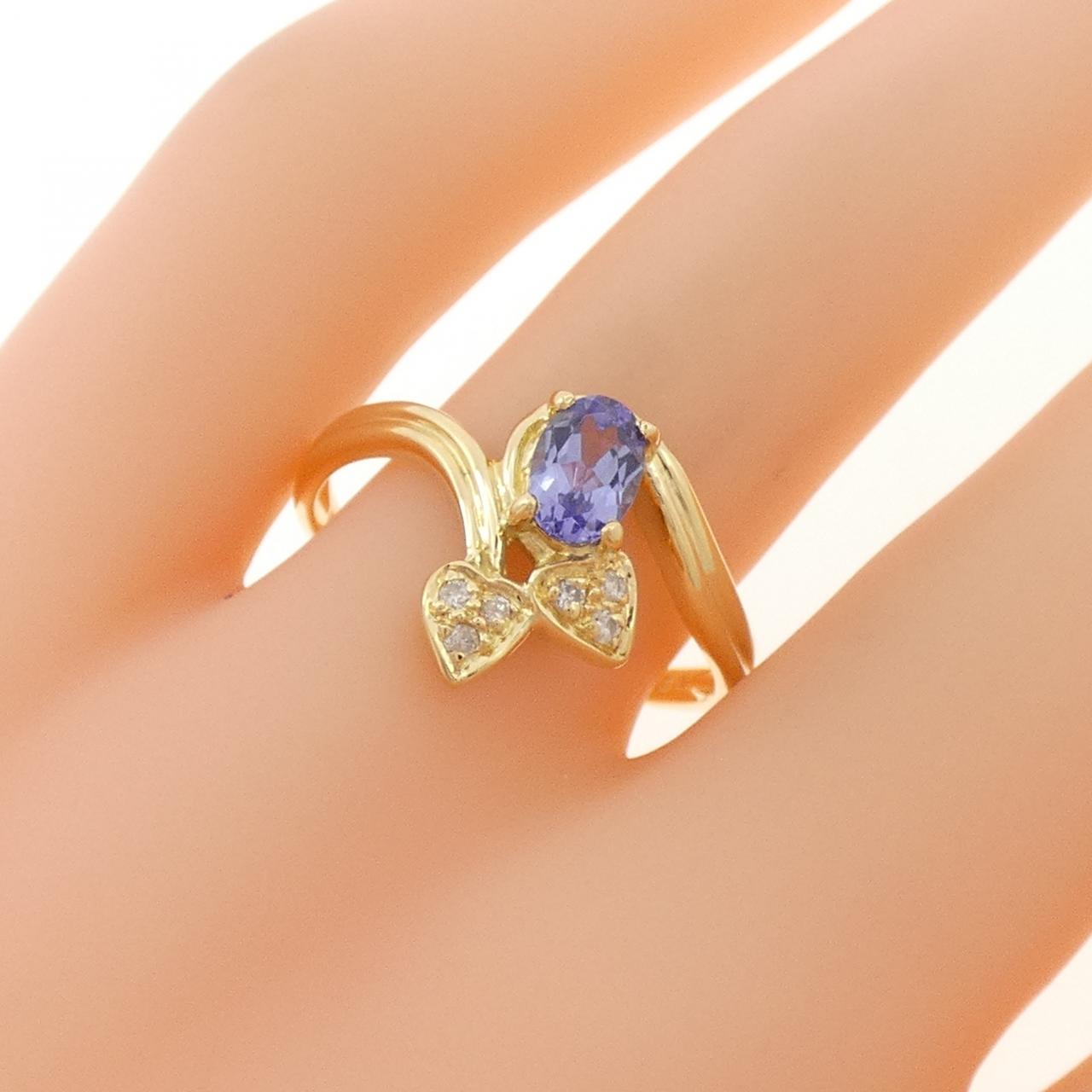 18KYG タンザナイト リング 0.54CT