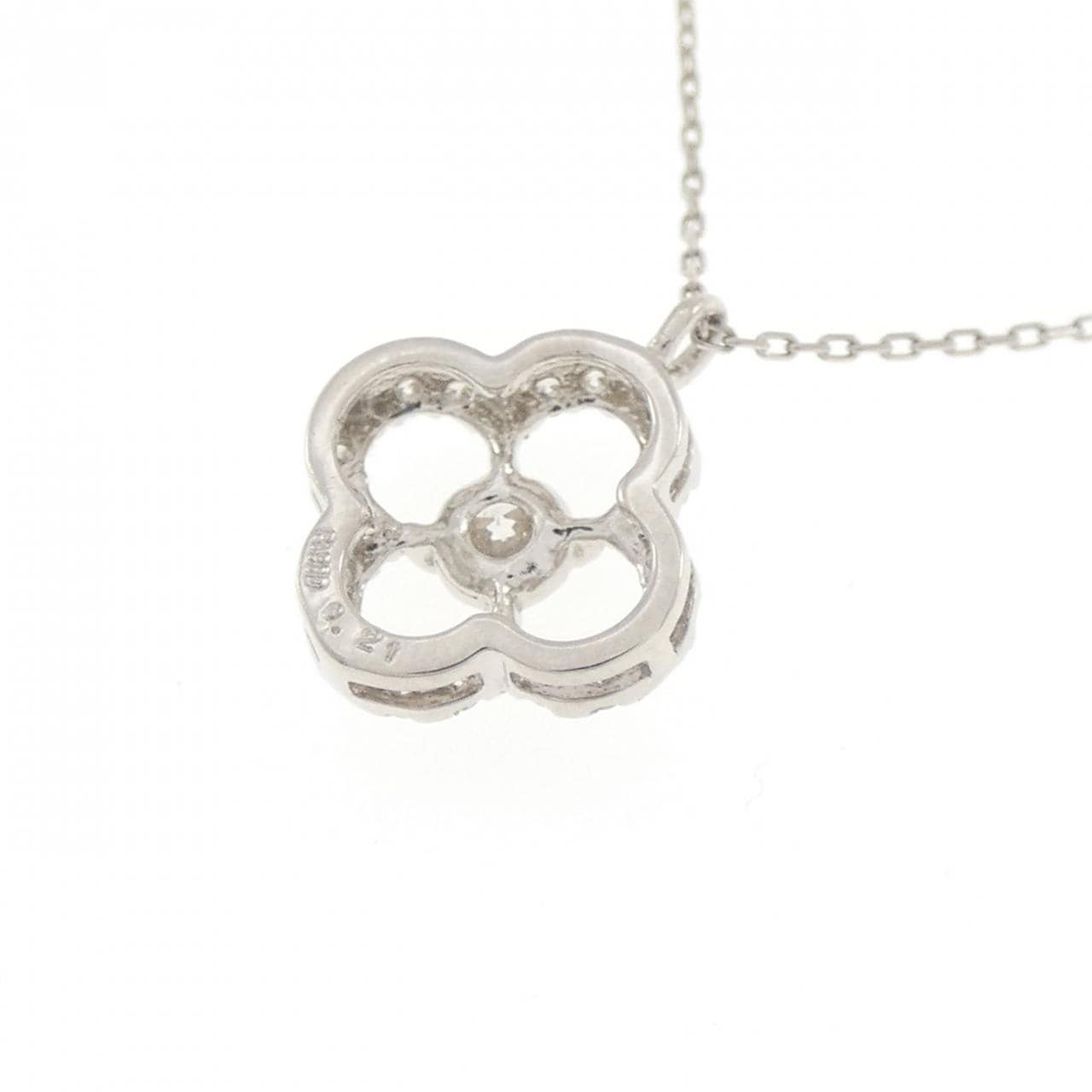 PT900/PT850 フラワー ダイヤモンド ネックレス 0.21CT