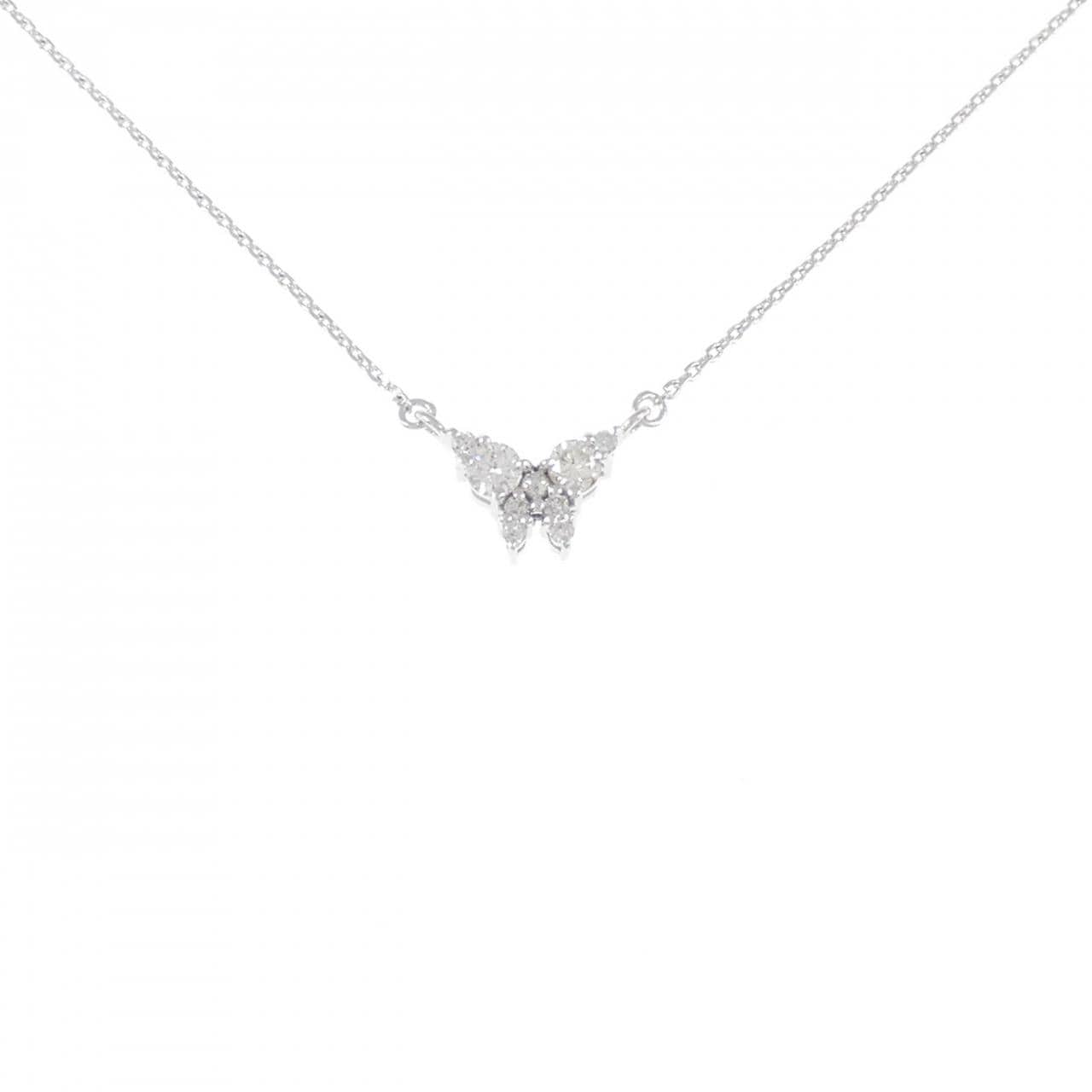 K10WG Butterfly Diamond Necklace 0.18CT