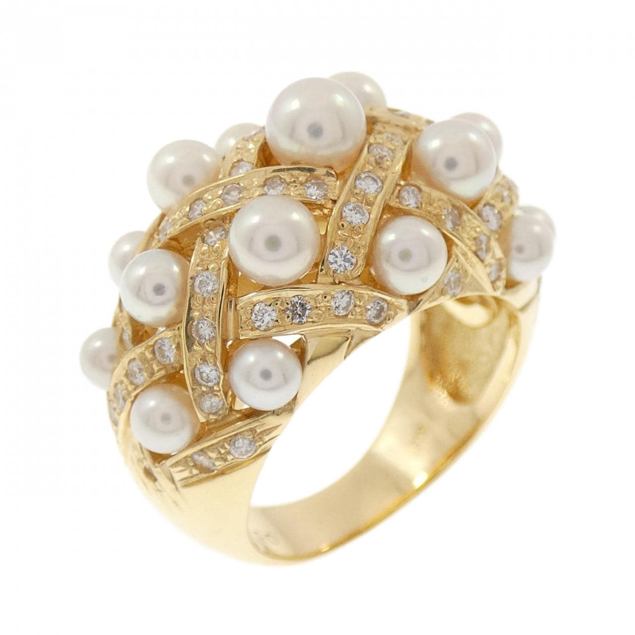 K18YG Akoya pearl ring