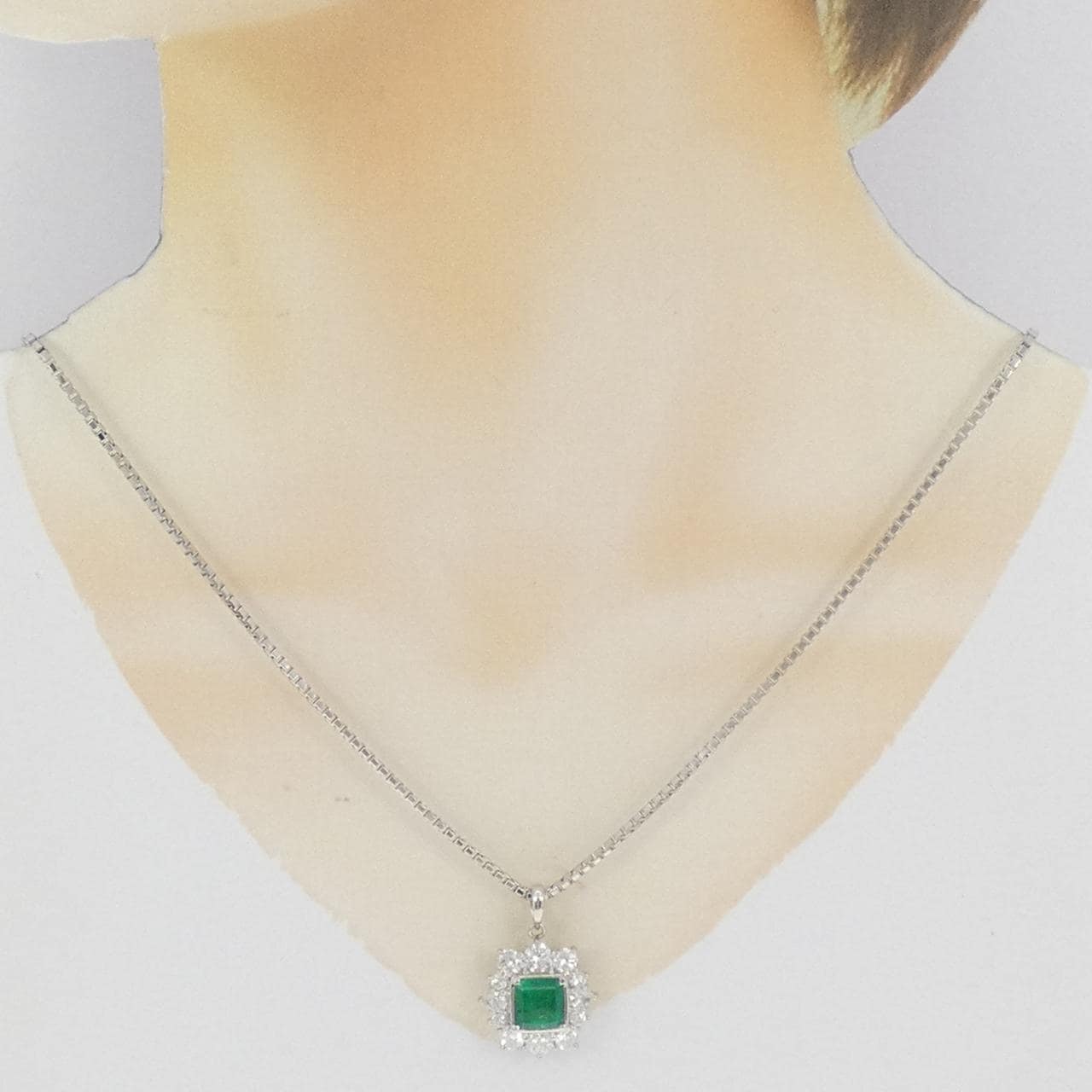 PT900/PT850 エメラルド ネックレス 2.40CT コロンビア産