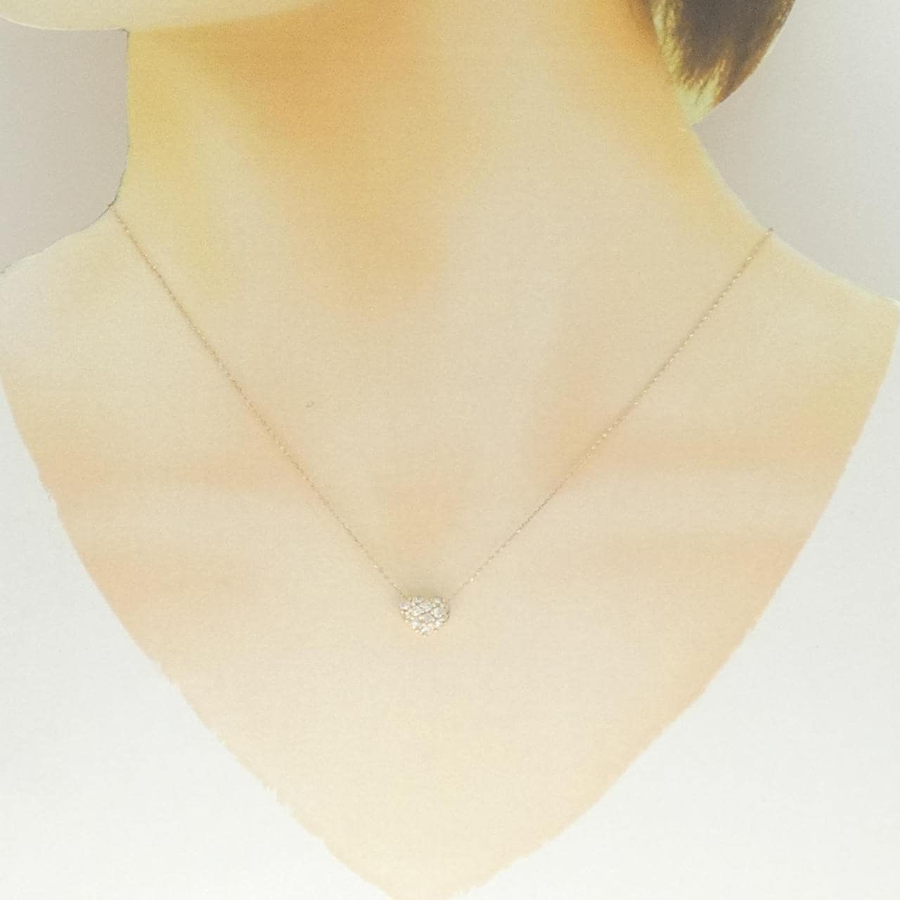 K18PG ハート ダイヤモンド ネックレス 0.30CT