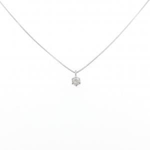 K18WG ソリティア ダイヤモンド ネックレス 0.10CT