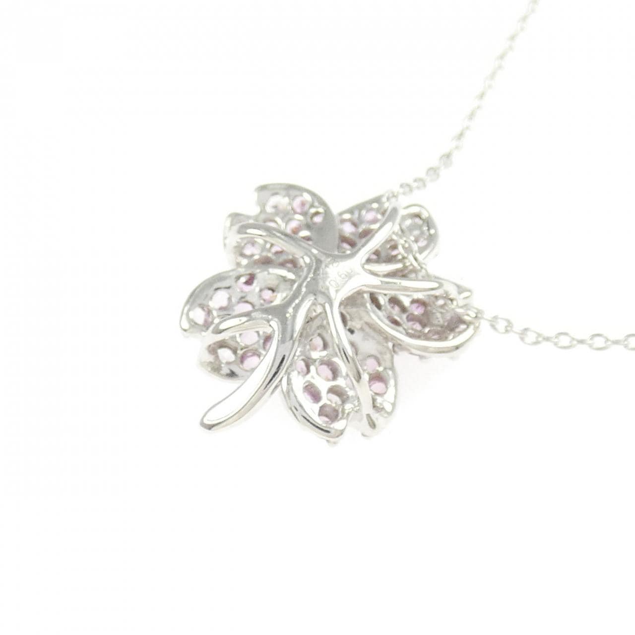 K18WG/K18YG フラワー サファイヤ ネックレス 0.60CT