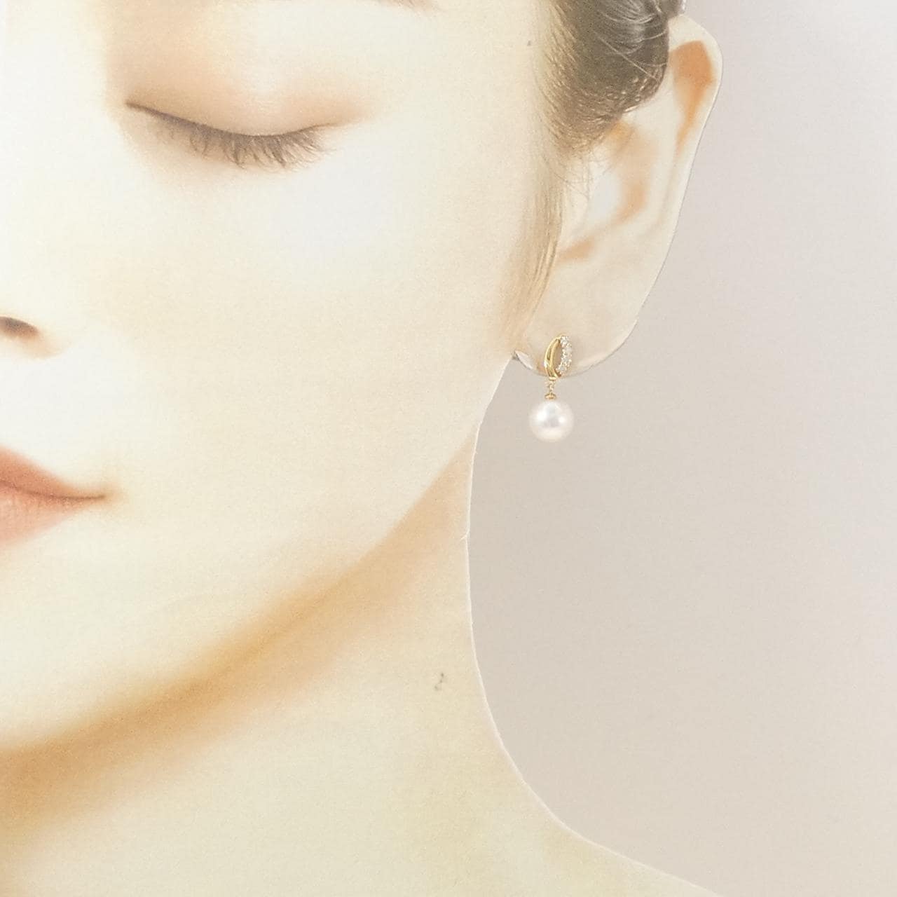 K18YG アコヤパール ピアス 7.8mm