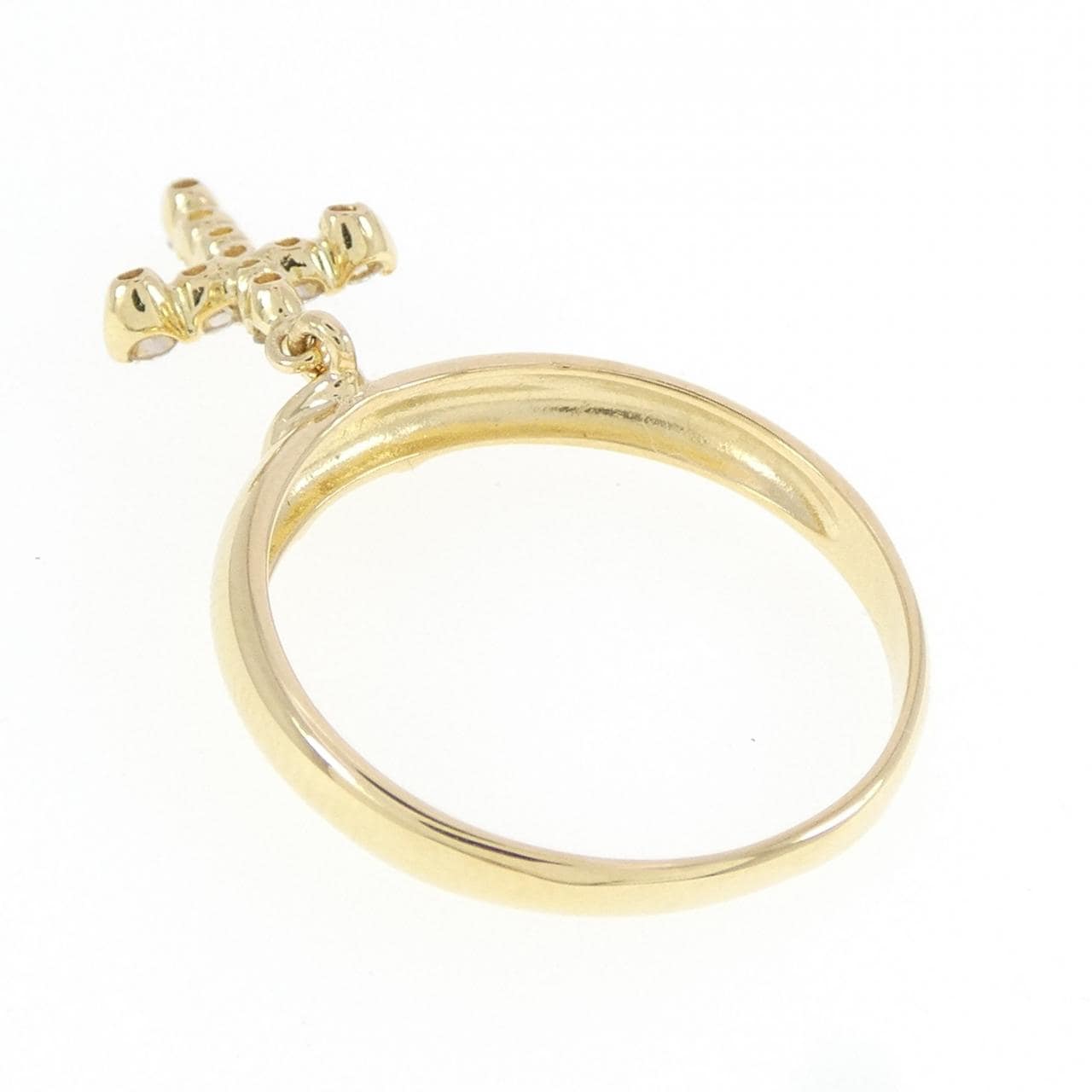 K18YG クロス ダイヤモンド リング 0.15CT