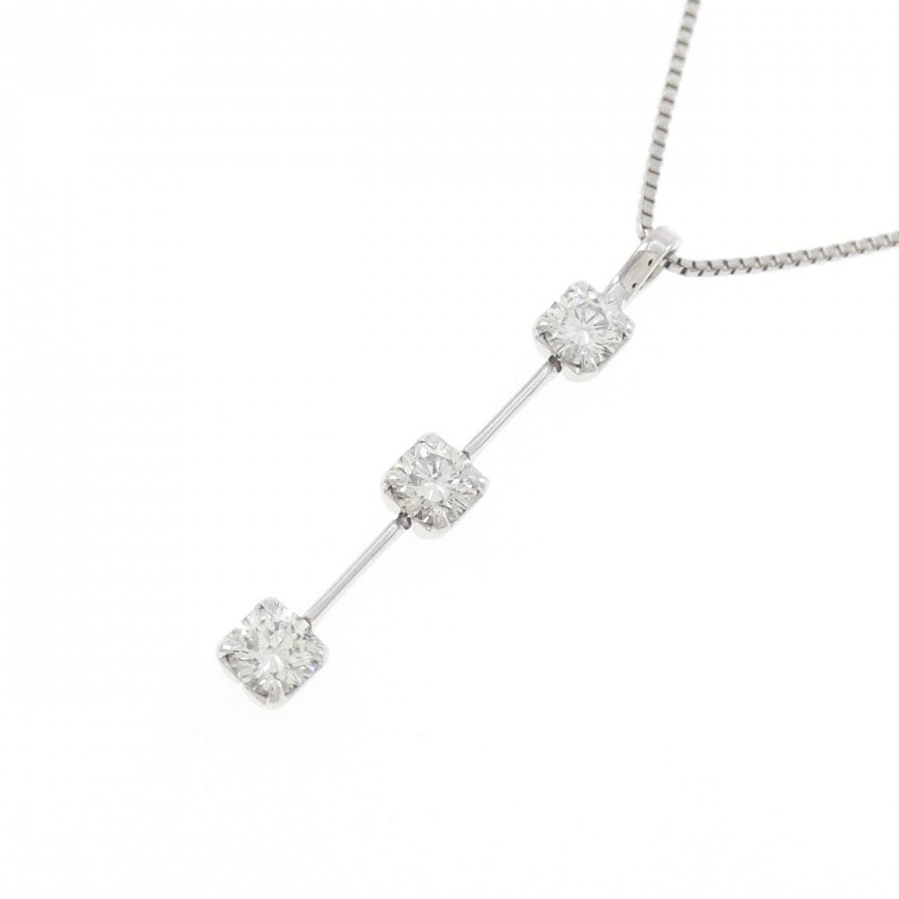 PT850 スリーストーン ダイヤモンド ネックレス 0.30CT