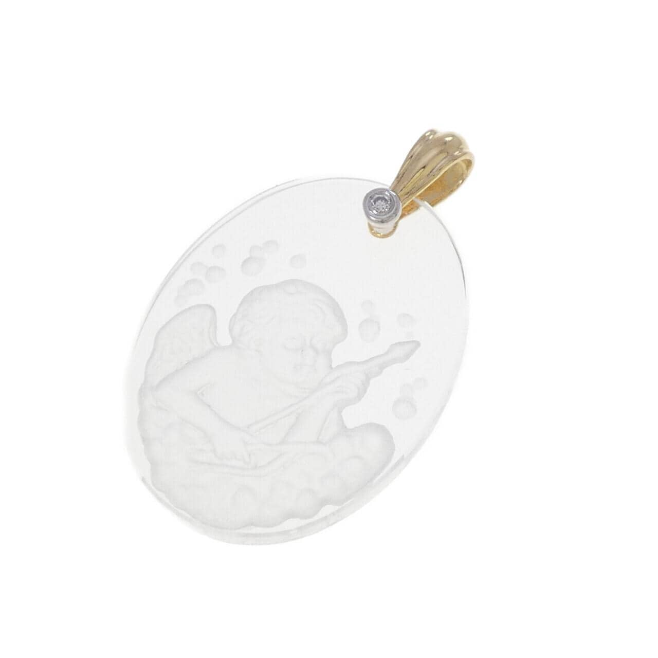 K18YG/PT900 クオーツ ペンダント