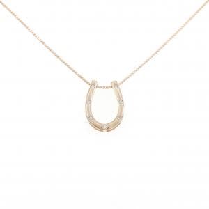 K18PG ホースシュー ダイヤモンド ネックレス 0.09CT