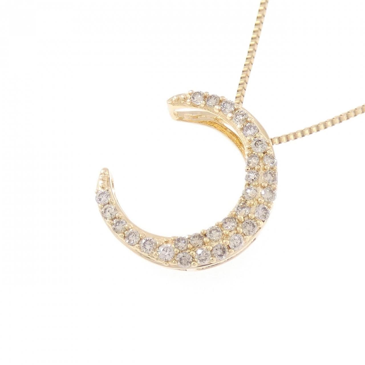 K18YG ムーン ダイヤモンド ネックレス 0.23CT