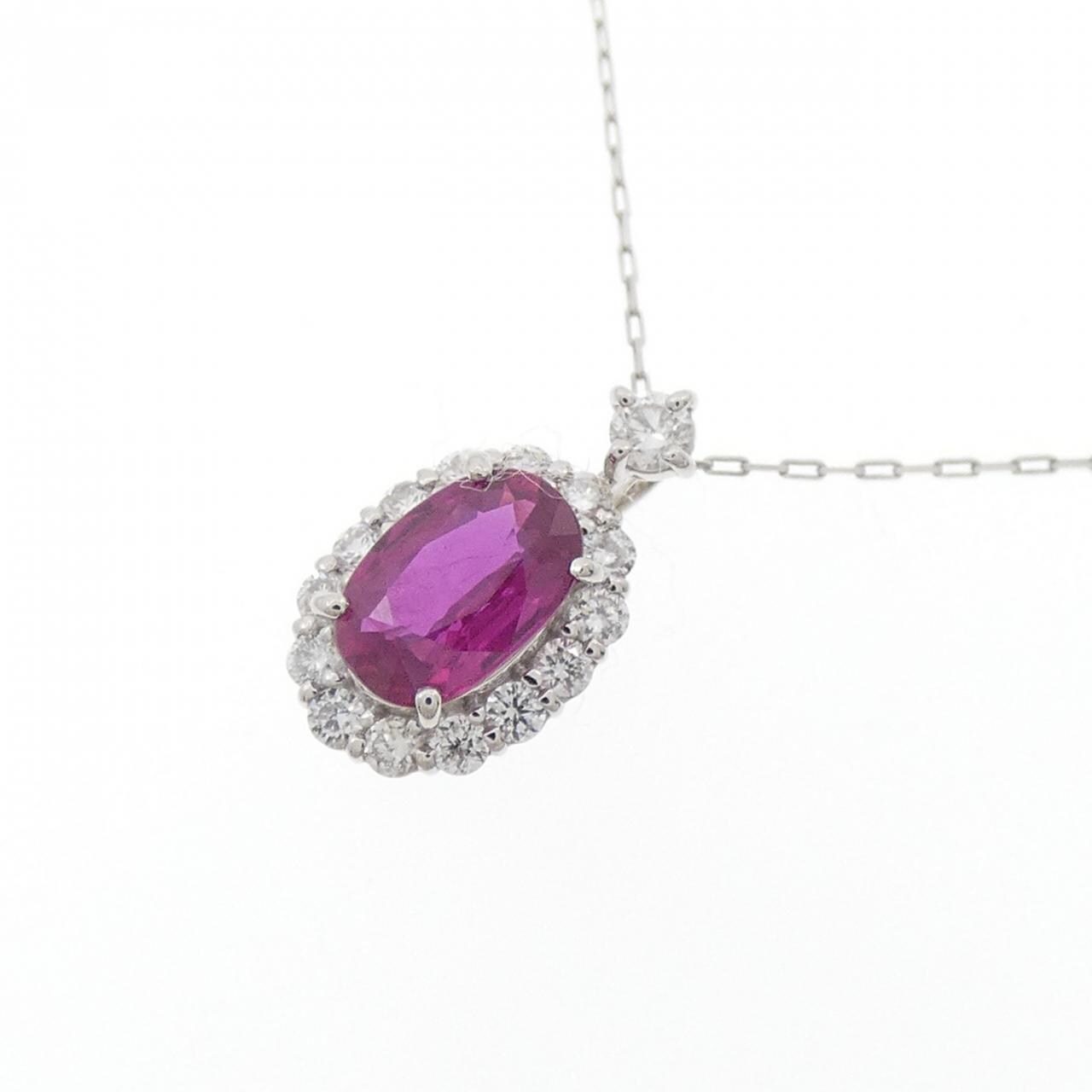 【新品】PT900/PT850 ルビー ネックレス 0.59CT