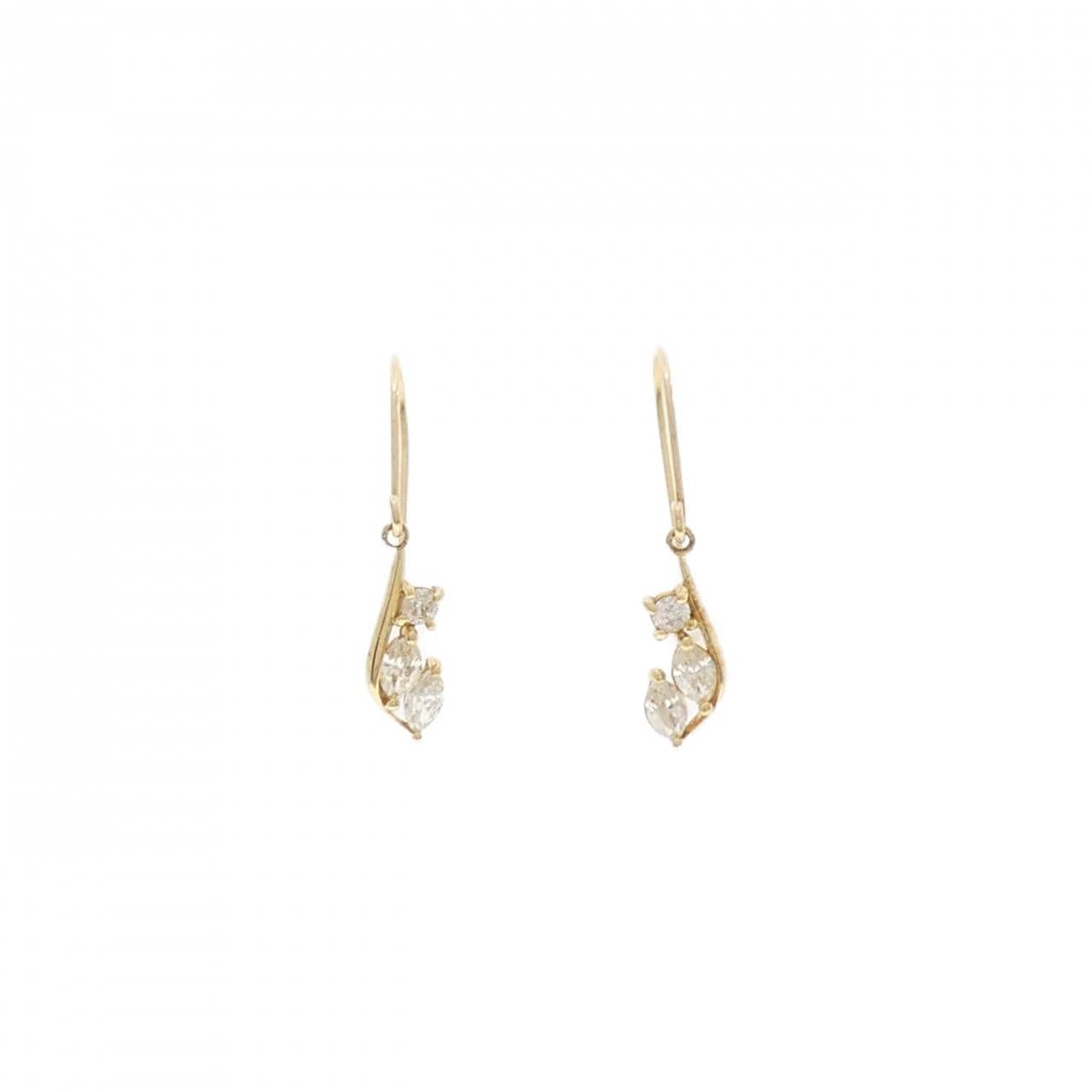 【新品】K18YG ダイヤモンド ピアス 0.30CT