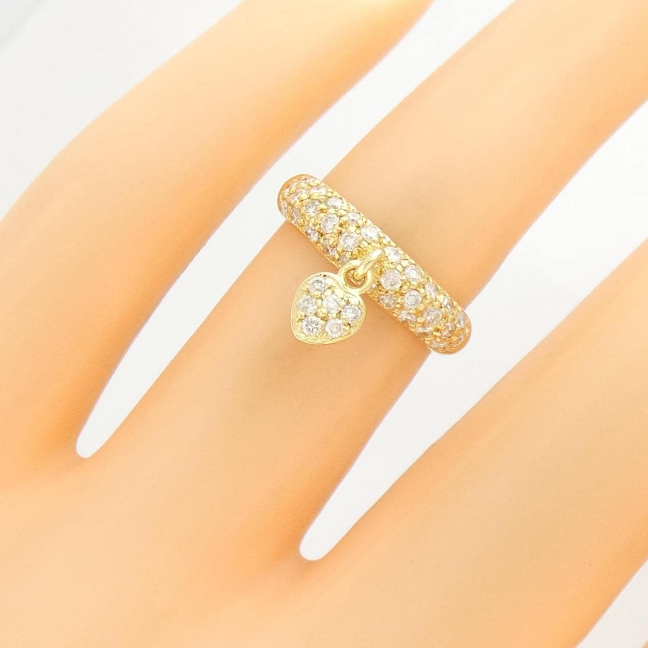 K18YG ハート ダイヤモンド リング 0.40CT