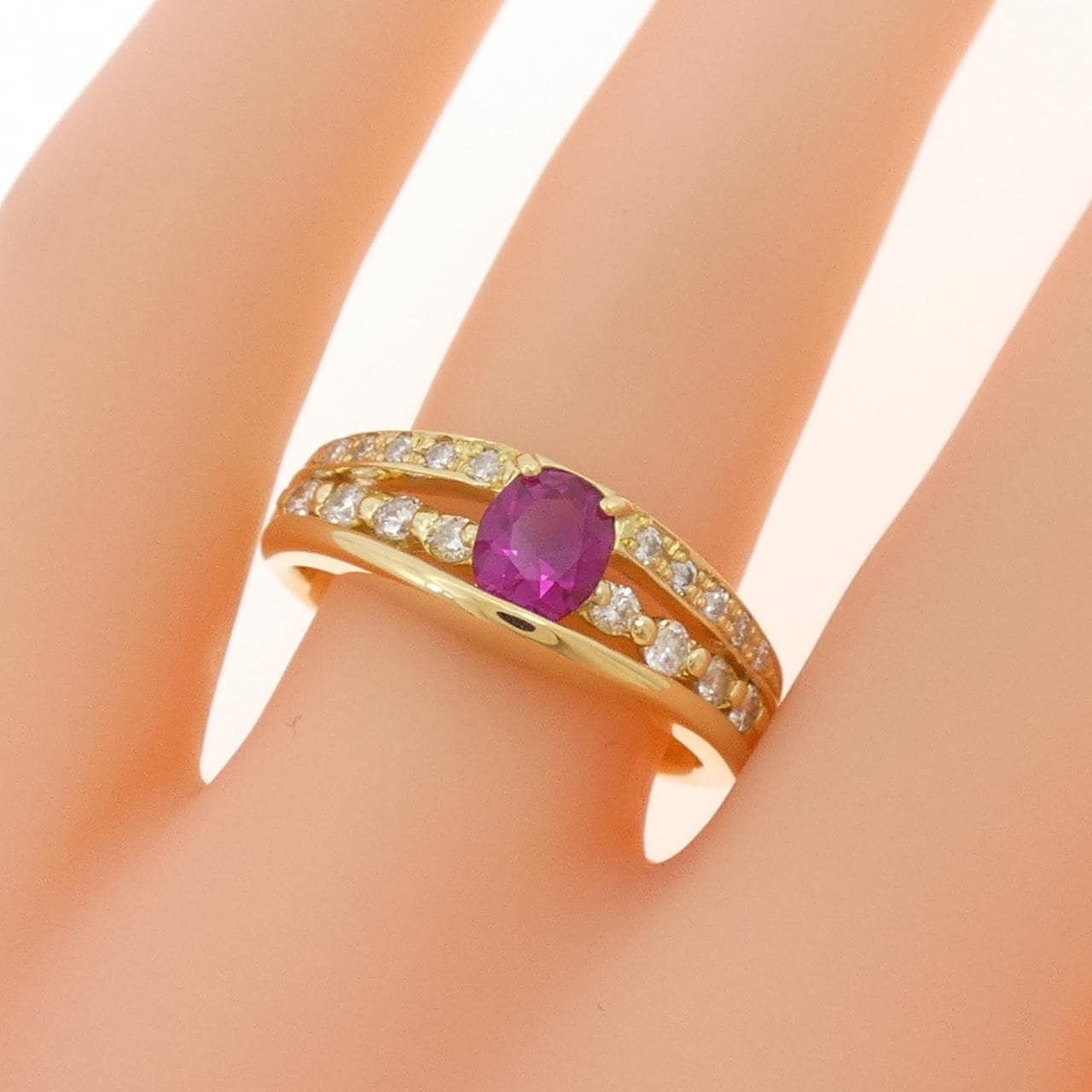 K18YG ルビー リング 0.61CT