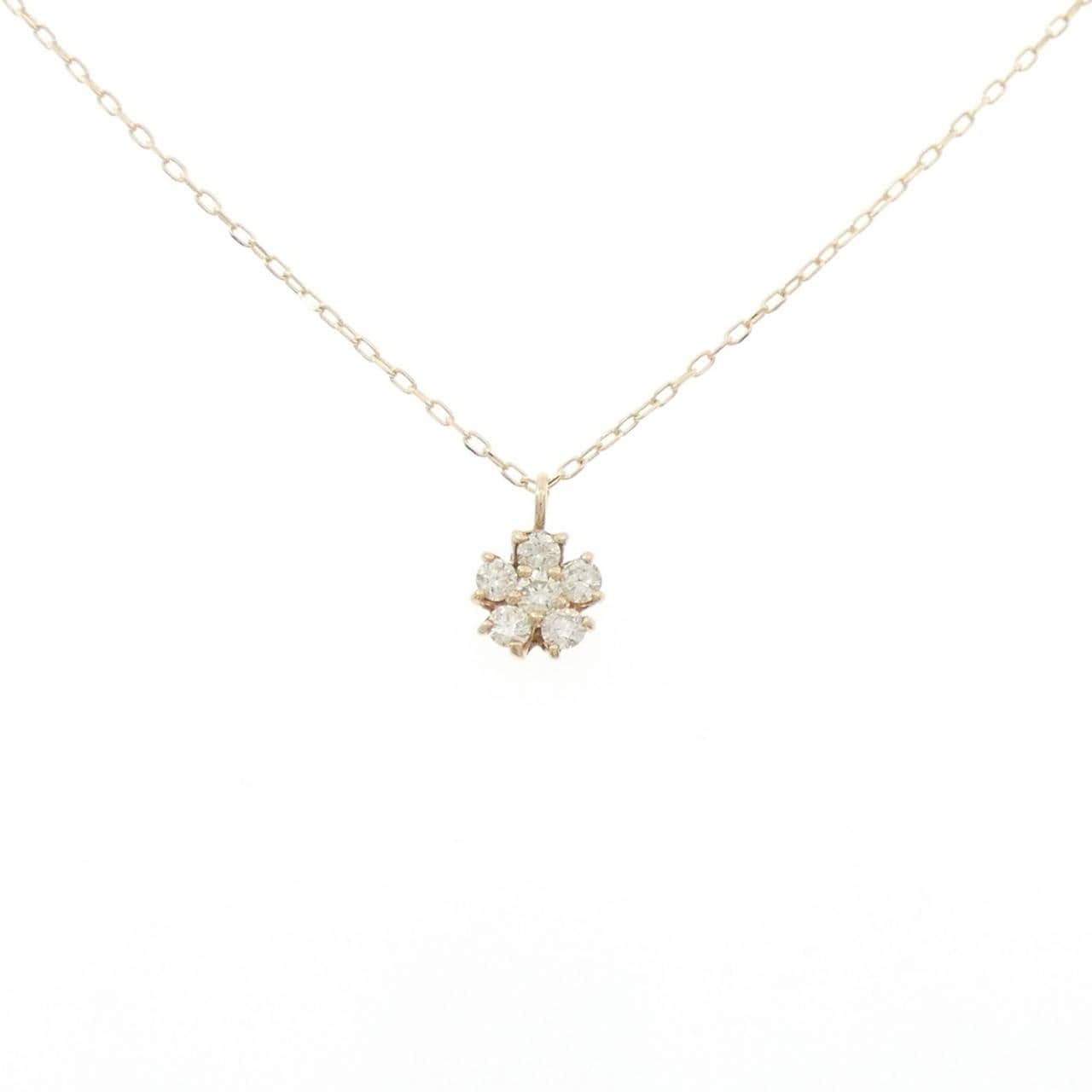 K10YG 花朵钻石项链 0.25CT